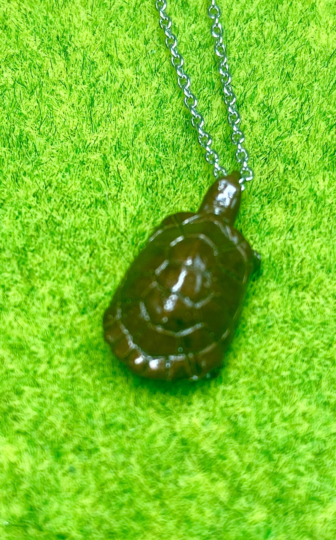 亀さんペンダントネックレス　ブラウンメッキ | 2枚目